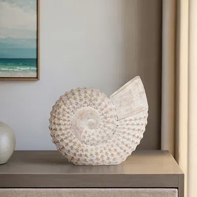 Kirkland's Woven Seashell Statue In White