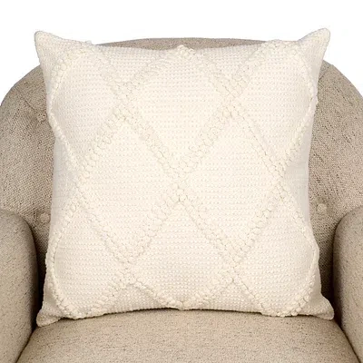 Kirkland's Woven Tuft Diamond Pillow In White