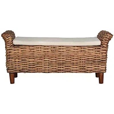 Kirkland's Woven Wood Catharine Bench In Brown