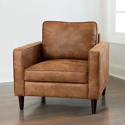 Kirkland's Wyatt Faux Leather Armchair In Brown