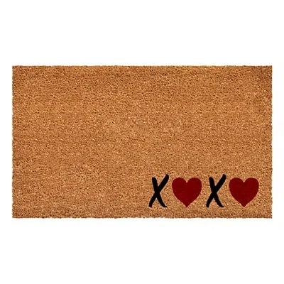 Kirkland's Xoxo Hearts Coir Doormat In Brown