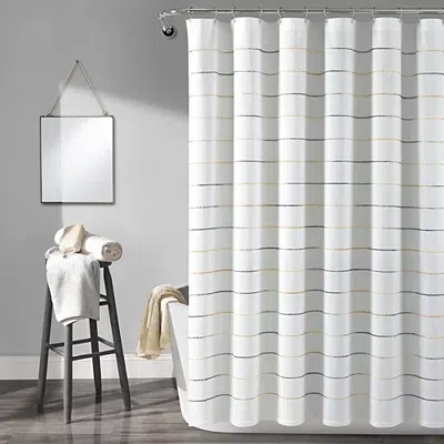 Kirkland's Yellow And Gray Ombre Stripe Shower Curtain In Multi