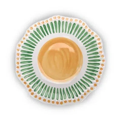 Kirkland's Yellow And Green Dotted Melamine Salad Plate In Multi