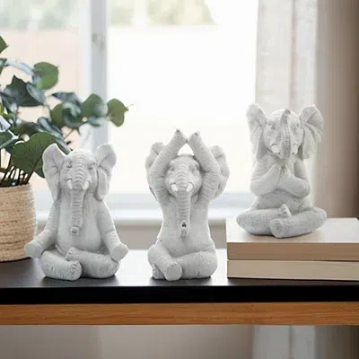 Kirkland's Yoga Elephant Statues In Gray