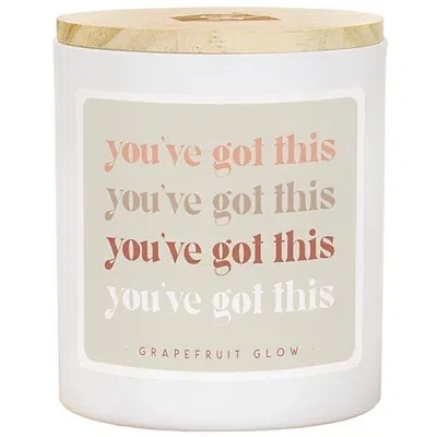 Kirkland's You've Got This Grapefruit Glow Jar Candle In White