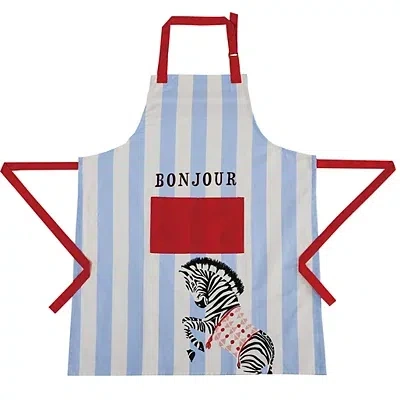 Kirkland's Zebra Bonjour Apron In Blue