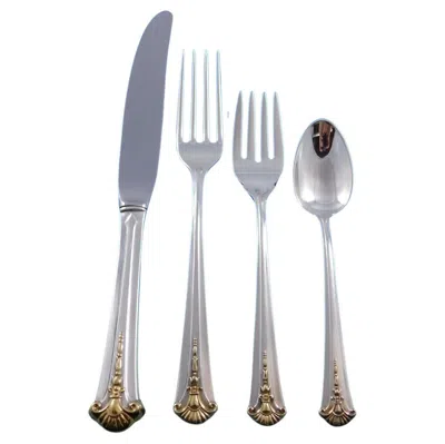Pre-owned Kirk-stieff Worthington Gold By Kirk Stieff Sterling Silver Flatware Set Service Dinner