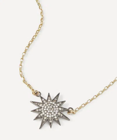 Kirstie Le Marque Gold-plated Diamond And Gold Starburst Pendant Necklace