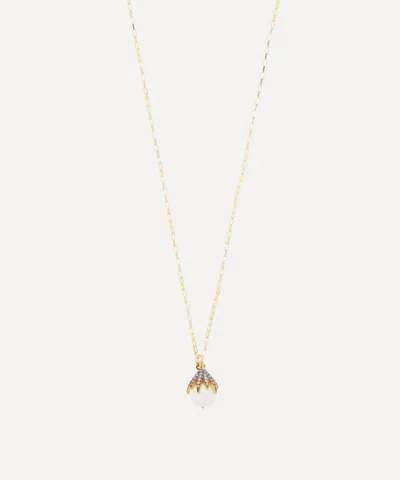 Kirstie Le Marque Gold-plated Diamond Claw And Pearl Pendant Necklace