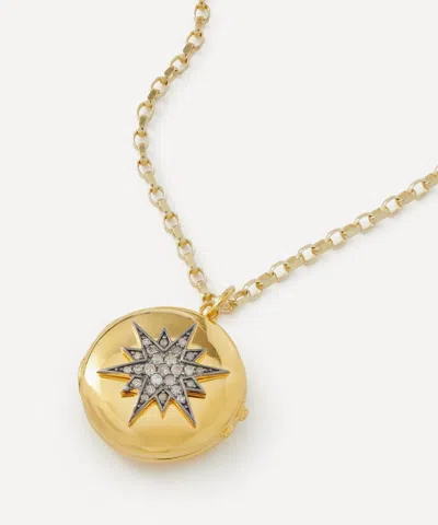 Kirstie Le Marque Gold-plated Diamond Guiding Star Locket Necklace