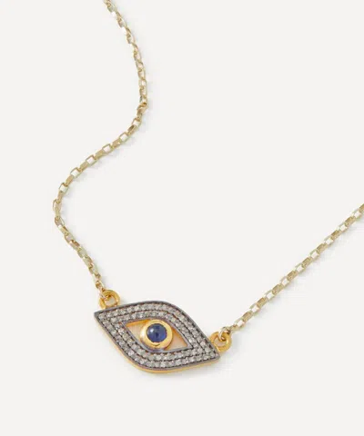 Kirstie Le Marque Gold-plated Pave Diamond Evil Eye Pendant Necklace