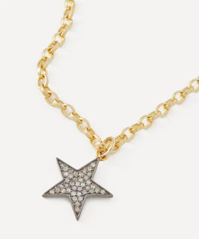 Kirstie Le Marque Mixed Metal Diamond Classic Chunky Star Pendant Necklace In Gold