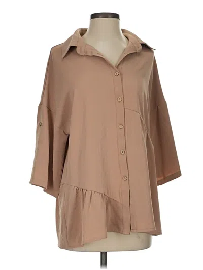 Pre-owned Kirundo 3/4 Sleeve Blouse In Brown