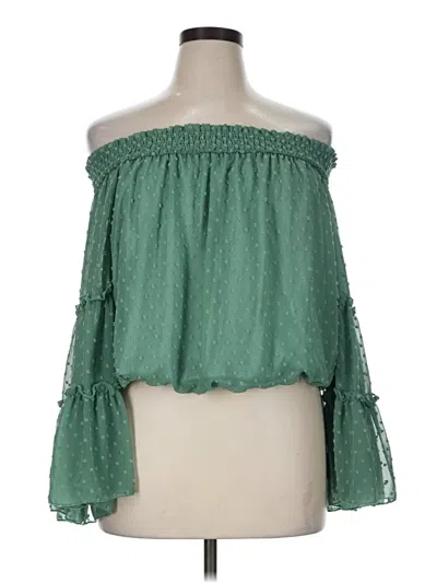 Pre-owned Kirundo 3/4 Sleeve Blouse In Green