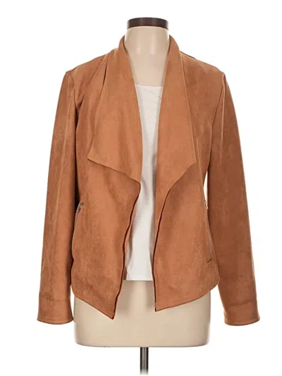 Pre-owned Kirundo Long Sleeve Top Brown Plunge Neckline Tops