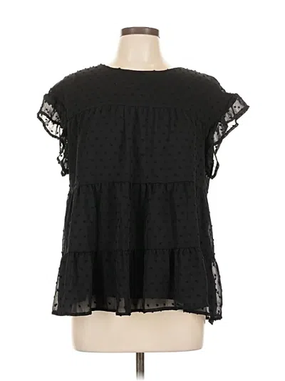 Pre-owned Kirundo Short Sleeve Blouse In Black