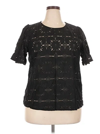 Pre-owned Kirundo Short Sleeve Blouse In Black