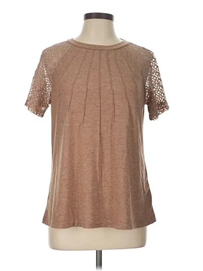 Pre-owned Kirundo Short Sleeve Top Brown Crew Neck Tops