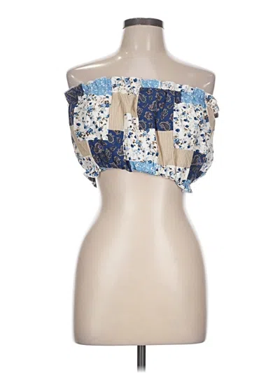 Pre-owned Kirundo Tube Top Blue Strapless Neckline Tops