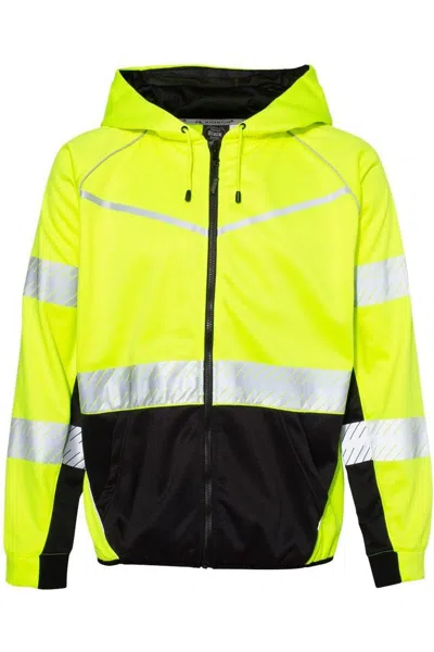 Kishigo Premium Black Series Full-zip Hooded Sweatshirt In Yellow