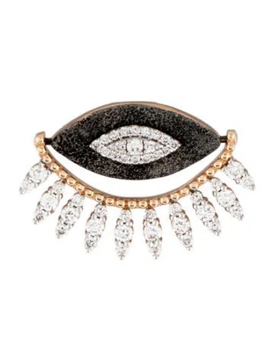 Pre-owned Kismet By Milka 14k Diamond 10th Eye Single Earring In Multicolor