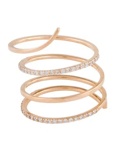 Pre-owned Kismet By Milka 14k Diamond Lumiere Coil Ring In Multi