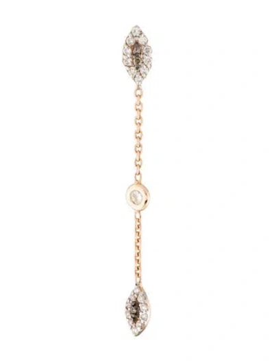 Pre-owned Kismet By Milka 14k Diamond Single Drop Earring In Multi