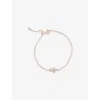 Kismet By Milka Womens Rose Gold Ankh 18ct Gold And 0.03ct Diamond Chain Bracelet