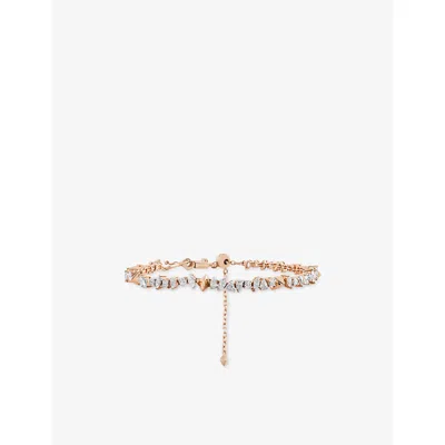 Kismet By Milka Womens Rose Gold Curium 18ct Gold And Diamond Bracelet