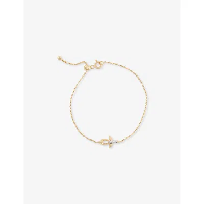 Kismet By Milka Womens Yellow Gold Ankh 18ct Gold And 0.03ct Diamond Chain Bracelet