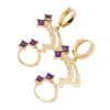 Kismet Jewels Women's Gold / Pink / Purple Amethyst Earring