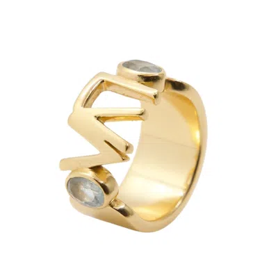 Kismet Jewels Women's Gold / White / Blue Seveneightsix Aquamarine Ring