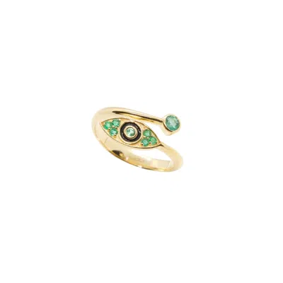 Kismet Jewels Women's Green / Gold Nazar Emerald Ring