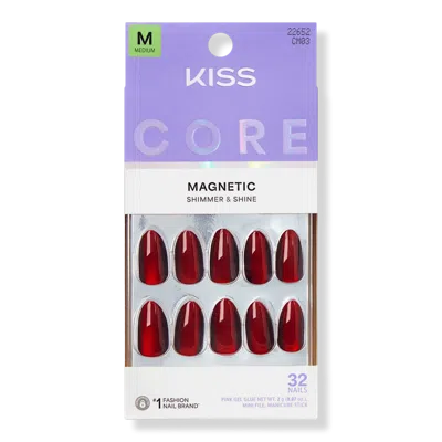 Kiss Core Magnetic Press On Nails - Apple Blossom In Red
