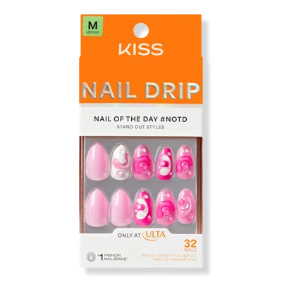 Kiss Drip Press On Nails - Cheerful Meadow In Pink