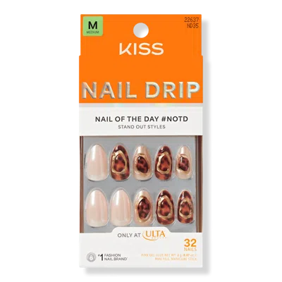 Kiss Drip Press On Nails - Lively Whisper In Neutral