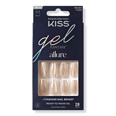 Kiss Gel Fantasy Allure Fashion Nails - Moonbeam In Gold