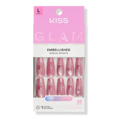 Kiss Glam Embellished Press On Nails - Pink Sugar