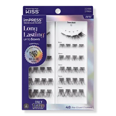Kiss Impress Long Lasting Pre-glued Lash Clusters Kit - Demi Bold In Black