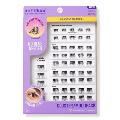 Kiss Impress Multipack Pre-glued Lash Clusters Kit - Classic Natural In Purple