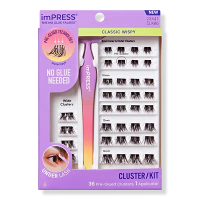 Kiss Impress Pre-glued Lash Clusters Kit - Classic Wispy In Purple