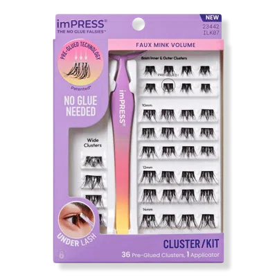 Kiss Impress Pre-glued Lash Clusters Kit - Faux Mink Volume In Purple