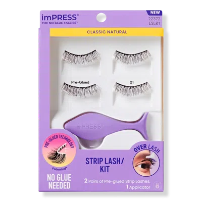 Kiss Impress Pre-glued Strip Lashes Kit - Classic Natural In Gray