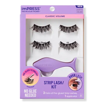 Kiss Impress Pre-glued Strip Lashes Kit - Classic Volume In Purple