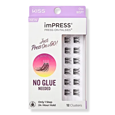 Kiss Impress Press-on Falsies Eyelash Clusters, Chic Wispy