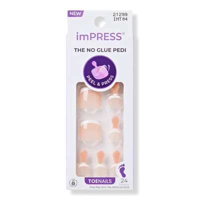 Kiss Impress Press On Toenails - Blanc Chic In Neutral