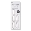 Kiss Impress Solid Color Medium Press On Nails - Frosting In White