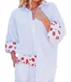 Kiss Life Lips Button Up Shirt In White In White