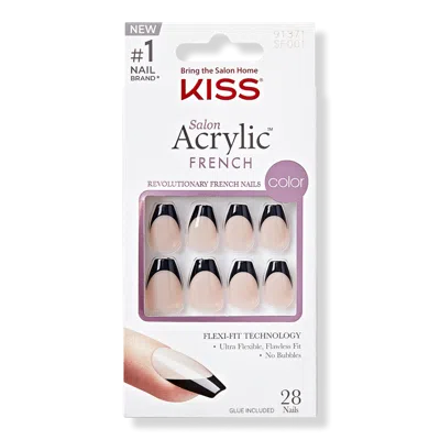 Kiss Salon Acrylic French Color Press On Nails - Flame In Orange