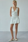 Kiss The Sky Camille Lace-trim Satin Slip Mini Dress In White, Women's At Urban Outfitters In White